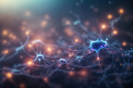 active nerve cells Human brain stimulation. ai generative.の素材