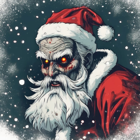 Horror zombie santa claus portrait. ai generative.の素材