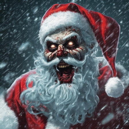 Horror zombie santa claus portrait. ai generative.の素材