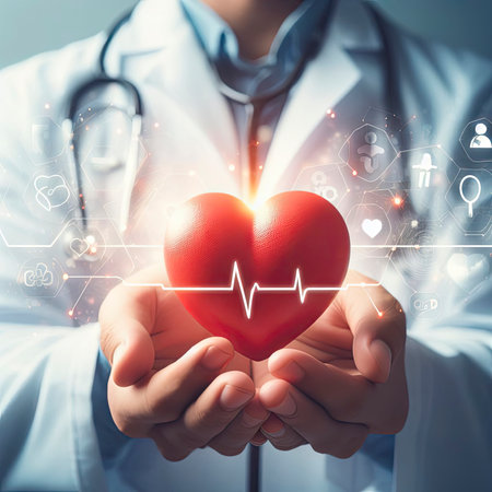 doctor listening to heartbeat. ai generative.の素材