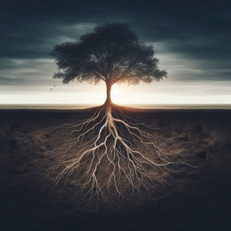 tree roots underground. ai generative.の素材