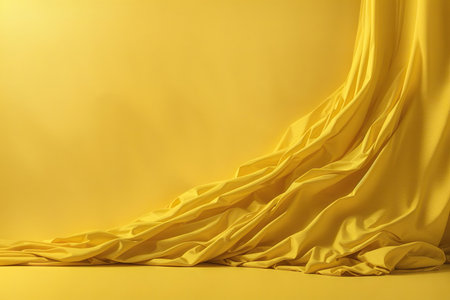 Yellow drapery background copy space. ai generative.の素材
