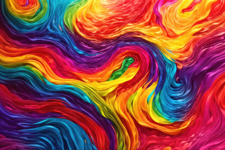Rainbow color gradient wave background. ai generative.の素材
