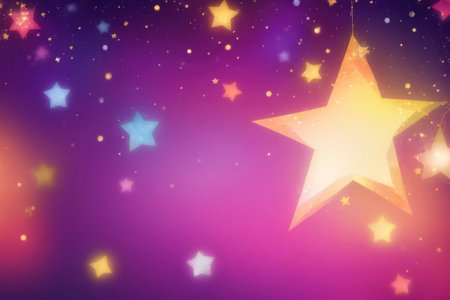 colorful Abstract stars bokeh background. ai generative.の素材