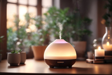 An aromatic diffuser in the house. ai generative.の素材