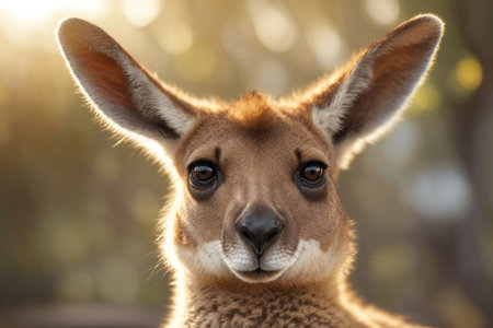 small kangaroo portrait. ai generative.の素材