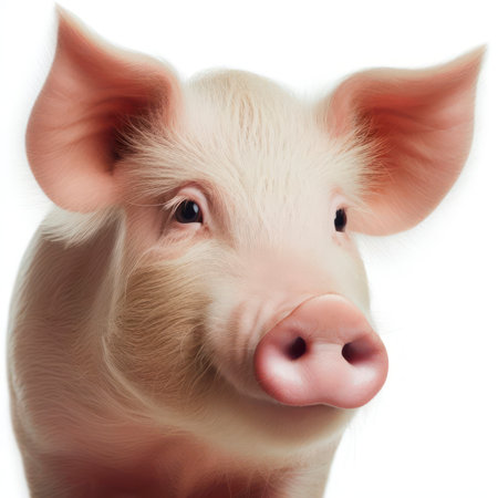 Adult Pig portrait isolated on a white background. ai generative.の素材