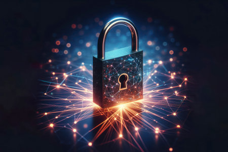 Creative idea for internet security, encryption and personal data protection. ai generative.の素材