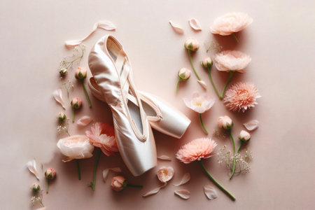 ballet and flowers. ai generative.の素材