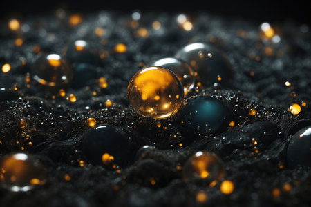 Dark and moody bubble textures with a mysterious and intriguing vibe. ai generative.の素材