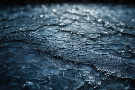 ice winter background cracks grunge texture black dark blue gray wallpaper. ai generative.の素材