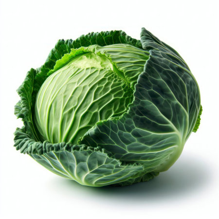 Fresh cabbage isolated on white background. ai generative.の素材
