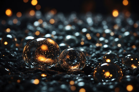 Dark and moody bubble textures with a mysterious and intriguing vibe. ai generative.の素材