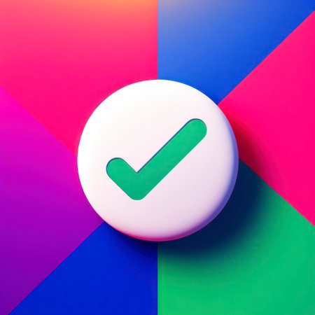 White round button on a colorful background. ai generative.の素材