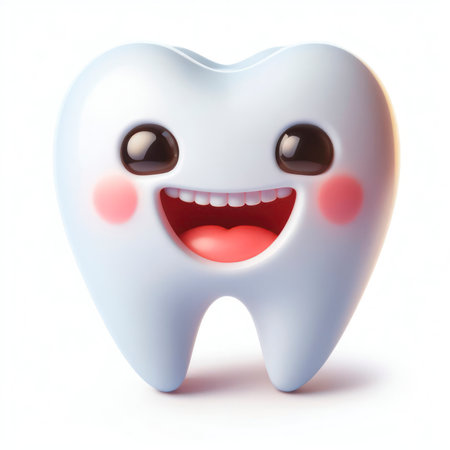 Smiling Teeth Isolated on white Background. ai generative.の素材