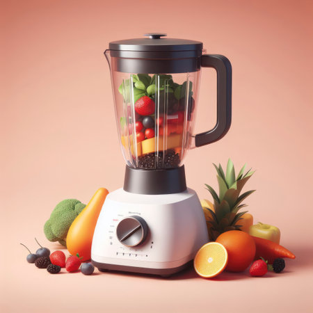 Modern Blender Enhancing Your Culinary Experience on solid background. ai generative.の素材