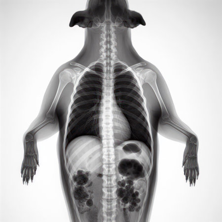 simple image x-ray of a dog. ai generative.の素材