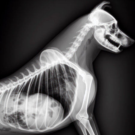 simple image x-ray of a dog. ai generative.の素材