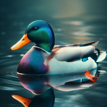 duck on water in a reflection. ai generative.の素材