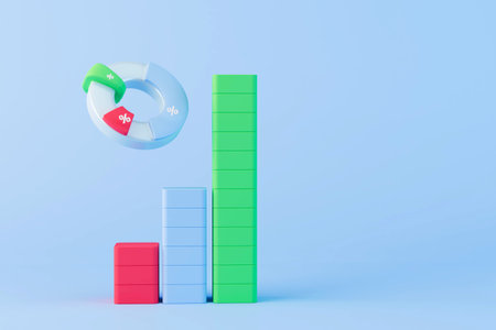 interest rate infographics. successful business concept. 3d render. illustration.の写真素材