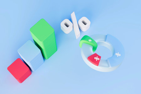 interest rate infographics. successful business concept. 3d render. illustration.の写真素材