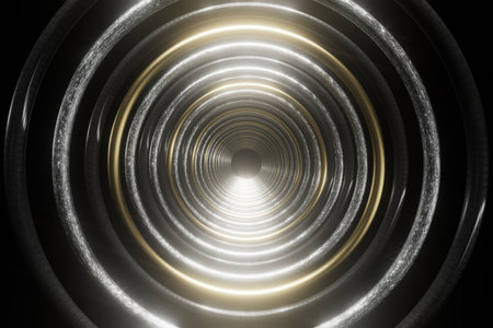 abstract background. multicolored tunnel on a dark background. 3d render. illustration.の写真素材