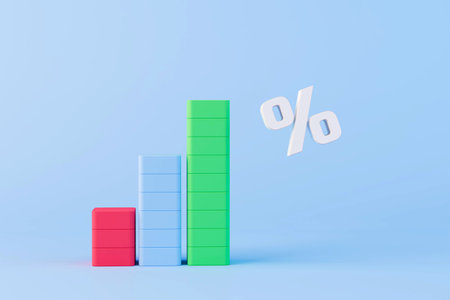 interest rate infographics. successful business concept. 3d render. illustration.の写真素材