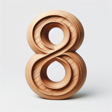 number 8 in a shape wood isolated on solid white background. ai generative.の素材