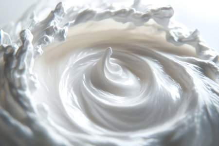 Elegant white spiral in motion with modern 3D form, representing minimalism, geometry, and futuristic design in fluid style.の素材