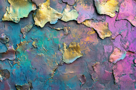 Colorful iridescent holographic foil texture with shimmering gradients, perfect for futuristic backgrounds, digital art, or design.の素材