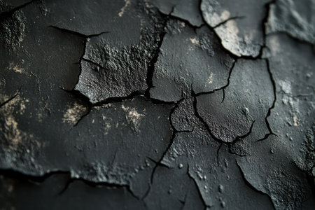 Abstract dark background with cracks and scratch marks, ideal for use as overlay texture in design, photo effects, or vintage edits.の素材