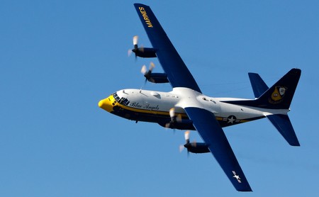 San Francisco Bay, San Francisco- October 8: US Navy Lockheed-Martin C-130T Hercules, affectionately...