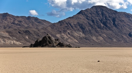 Grandstand and Racetrack Playa, Death Valley National Park, California. The Racetrack Playa, or The Racetrack, is a scenic dry lake feature with の写真素材