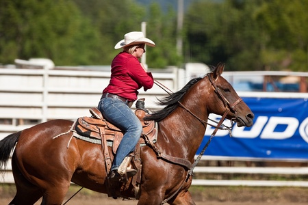 WILLITS, CA - JULY 4: Participant at the Willits Frontier Days, California's oldest continuous rodeo, held July 4, 2011 in Willits, CA. のeditorial素材