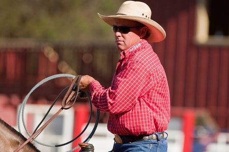 WILLITS, CA - JULY 4: Participant at the Willits Frontier Days, California's oldest continuous rodeo, held July 4, 2011 in Willits, CA. のeditorial素材