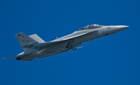 SAN FRANCISCO, CA - OCTOBER 8: VFA-122 Boeing F/A-18F Super Hornet aircraft demonstration team...