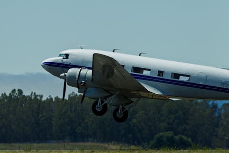 SANTA ROSA, CA - AUG 21: 1942 Douglas DC3A aircraft on display during the Wings Over Wine Country...