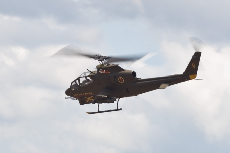 TACOMA, WA - JULY 21: Bell AH-1 Cobra Helicopter Demonstration during Air Expo at McChord Field Joint Base Lewis-McChord on July 21, 2012 in Tacoma, WA. のeditorial素材