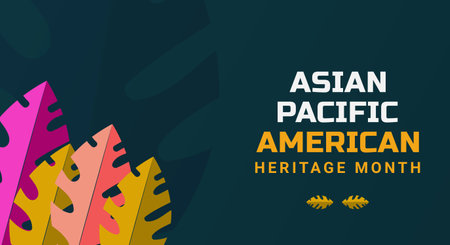 Asian American and Pacific Islander Heritage Month. Vector banner for ads, social media, card, poster, background.のイラスト素材