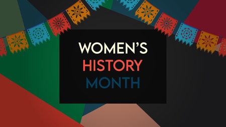 Womens History Month. Womens day celebration background design on march 8th. Vector illustration with copy space area.のイラスト素材