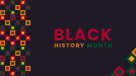 Black History Month background. African American History is celebrated annually in February.のイラスト素材