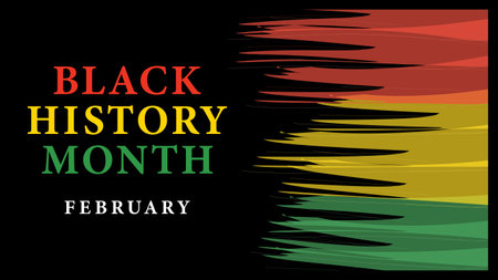 Black History Month background. African American History is celebrated annually in February.のイラスト素材