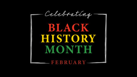 Black History Month background. African American History is celebrated annually in February.のイラスト素材