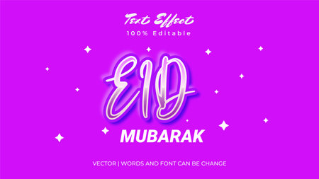 Eid Mubarak editable text effect. Vector design for poster, background, banner.のイラスト素材