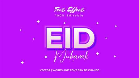 Eid Mubarak editable text effect. Vector design for poster, background, banner.のイラスト素材