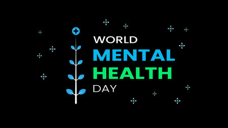 World mental health day. flat floral icon. Template for the design of a logo, background promotion, presentation, flyer, banner.