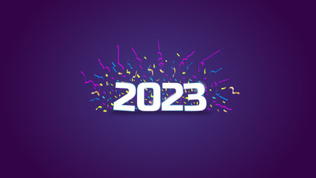 Happy new year 2023. Annual event celebration background template for promotion, banner, business, card, greeting.のイラスト素材