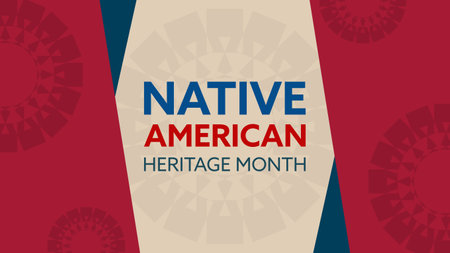 Native American Heritage Month. Background design with abstract ornaments celebrating Native Indians in America.のイラスト素材