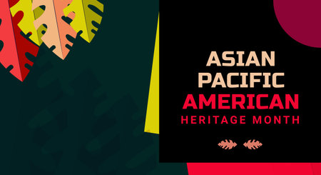 Asian American and Pacific Islander Heritage Month. Vector banner for ads, social media, card, poster, background.のイラスト素材