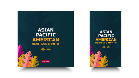 Asian American and Pacific Islander Heritage Month. Vector social media for ads, banner, card, poster, background.のイラスト素材